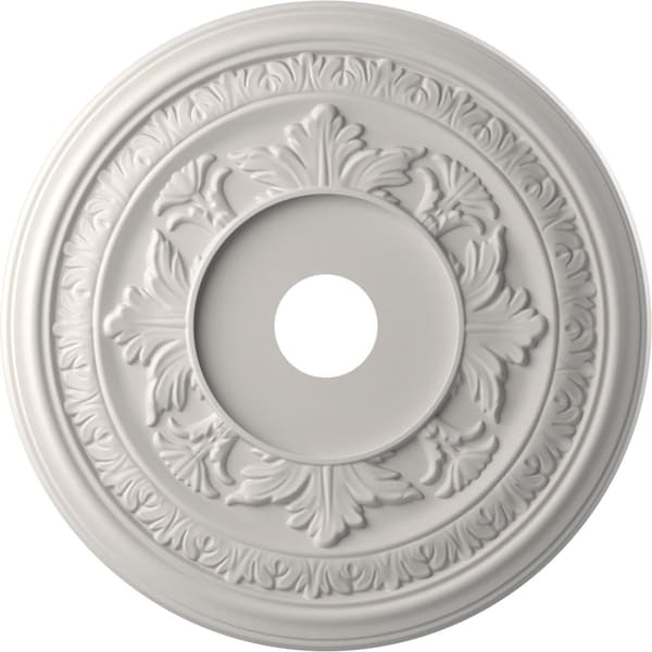 Ekena Millwork Baltimore PVC Medallion (Canopies up to 7 3/4"), 22"OD x 3 1/2"ID x 1"P, Satin Blossom White CMP22BAGBW - main